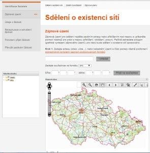 Obr.1 Formulář pro sdělení o existenci sítí